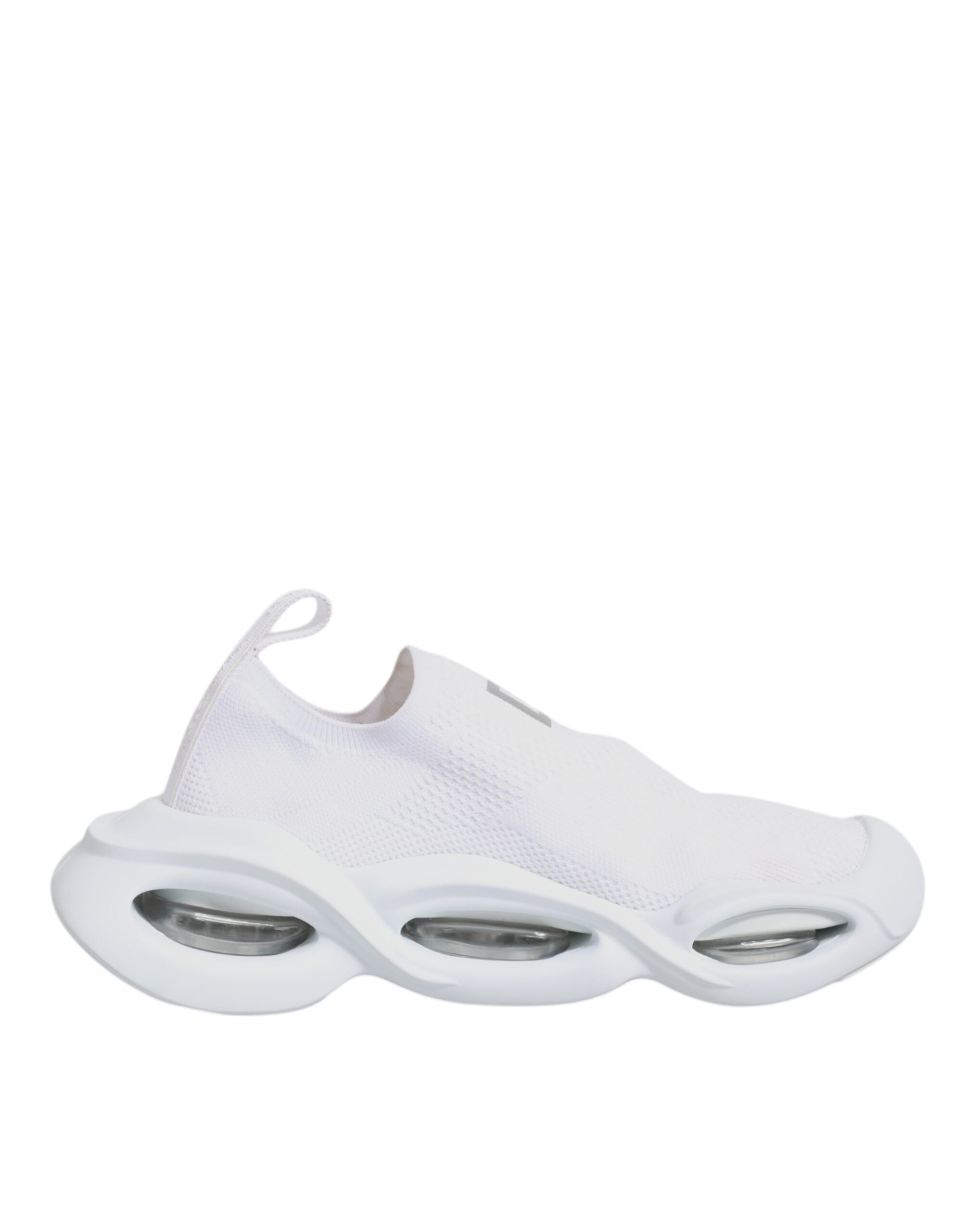 Chaussures sneakers basses blanches Dolce & Gabbana Slip On Wave Low Top, vue rapprochée des chaussures élégantes.