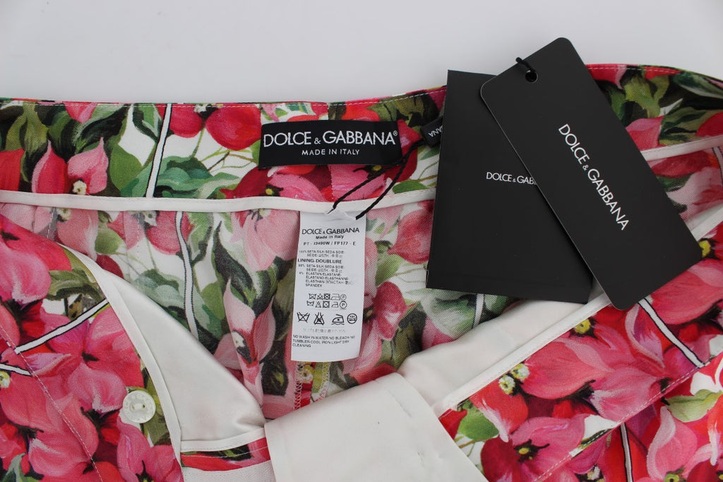 Shorts capris floraux multicolores Dolce & Gabbana, pantalon féminin à la mode, avec motif floral vif et coupe élégante.
