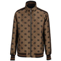 Veste en polyester bronze Dolce & Gabbana avec coque légère, fermeture éclair et col montant, vue de face.