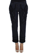 Jeans Dolce & Gabbana Capri en denim bleu avec ceinture en coton, style torero, finition classique.
