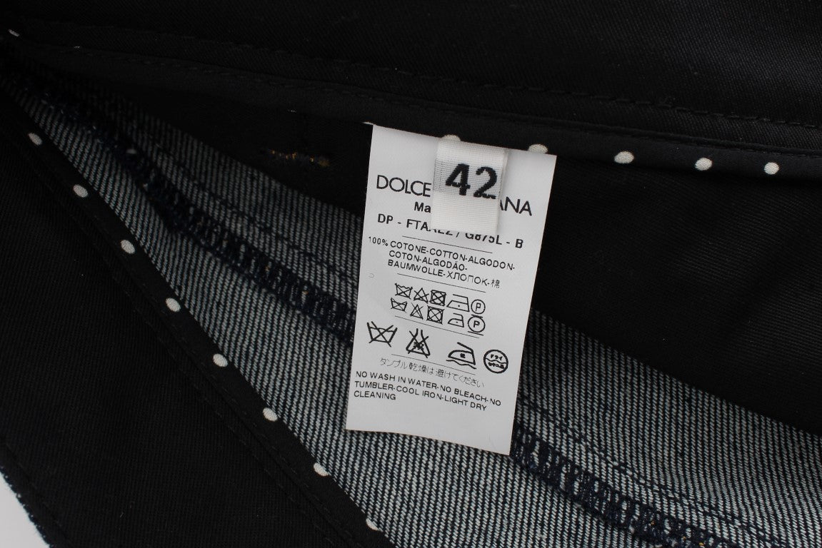 Jeans Dolce & Gabbana Capri en denim bleu avec détails torero, en coton, pour un style élégant et décontracté.