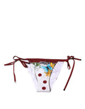 Maillot de bain bikini Dolce & Gabbana blanc avec imprimé floral, bas de maillot de bain élégant pour femmes