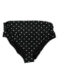 Bas de maillot de bain noir à pois Dolce & Gabbana, bikini pour femmes, tissu aspect élégant avec motifs à pois.