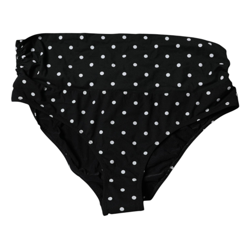 Bas de maillot de bain Dolce & Gabbana à pois noirs, bikini, maillot de bain élégant avec motif à pois.