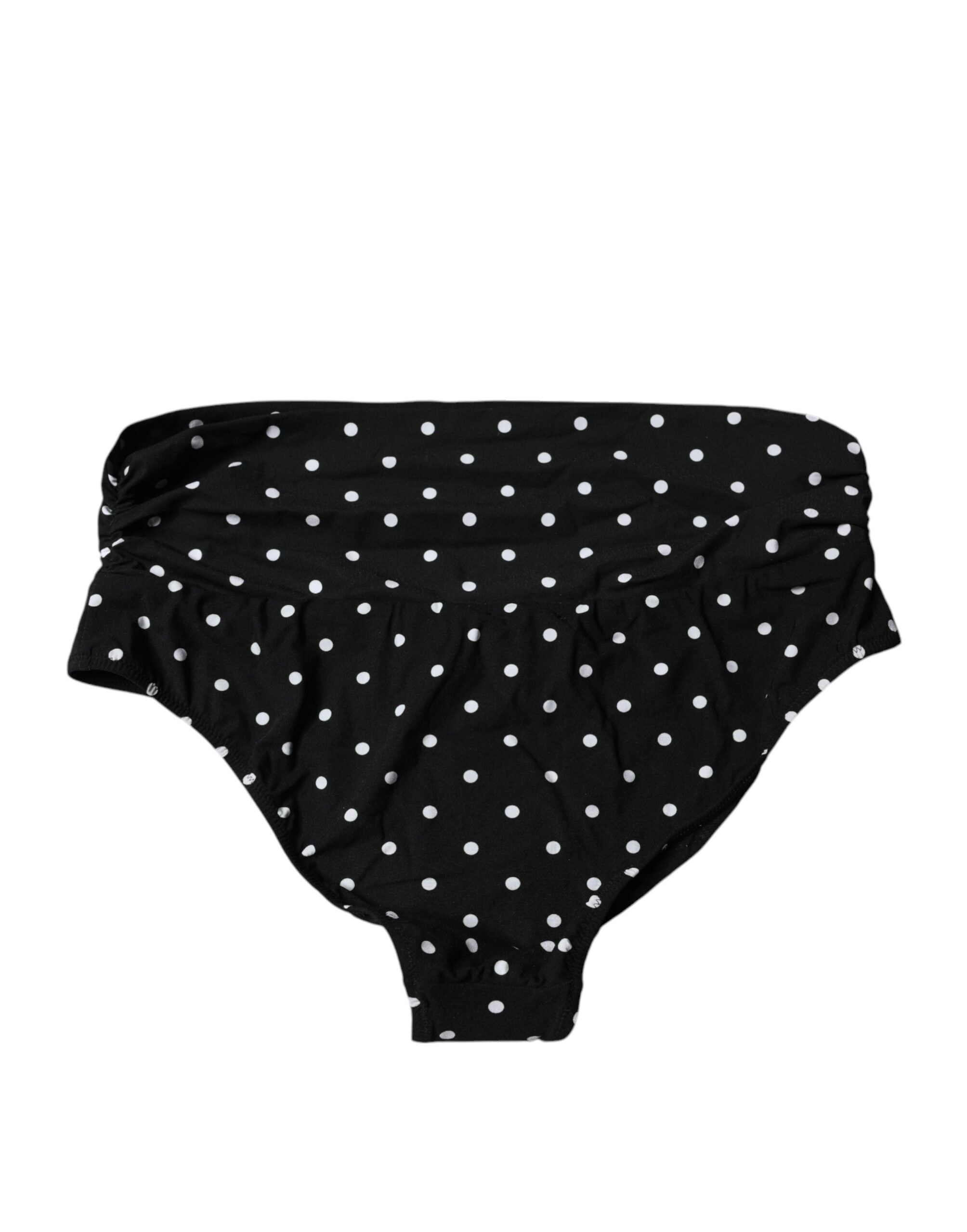 Bas de maillot de bain noir à pois Dolce & Gabbana, costume de bain bikini élégant avec motifs à pois.