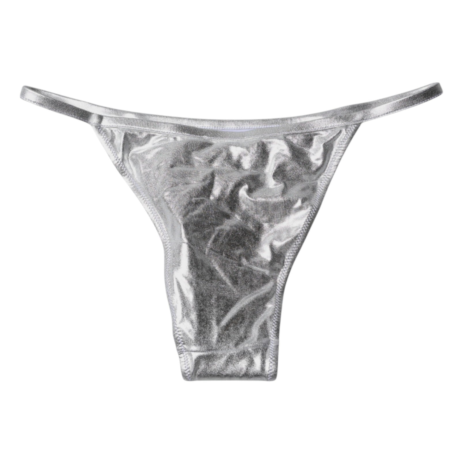 Bas de maillot de bain en polyester argenté Dolce & Gabbana, élégant et confortable pour la plage.