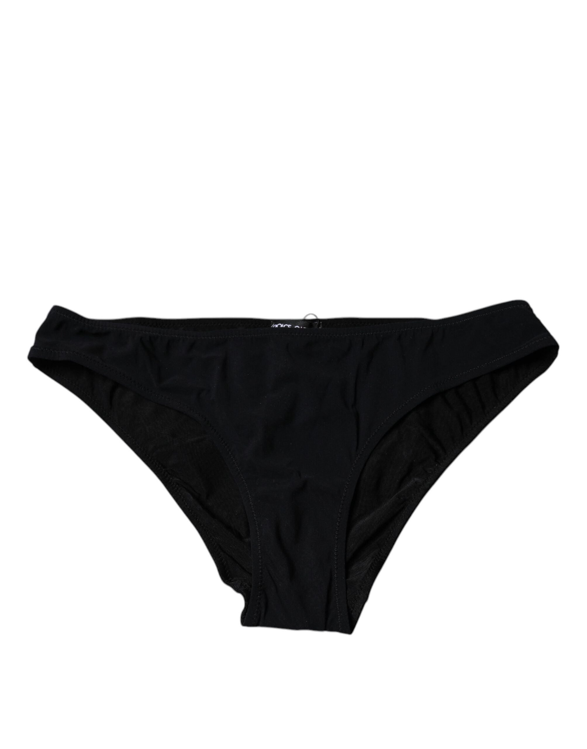Culotte noire en nylon extensible Dolce & Gabbana, taille mi-haute, sous-vêtements élégants et confortables pour femme