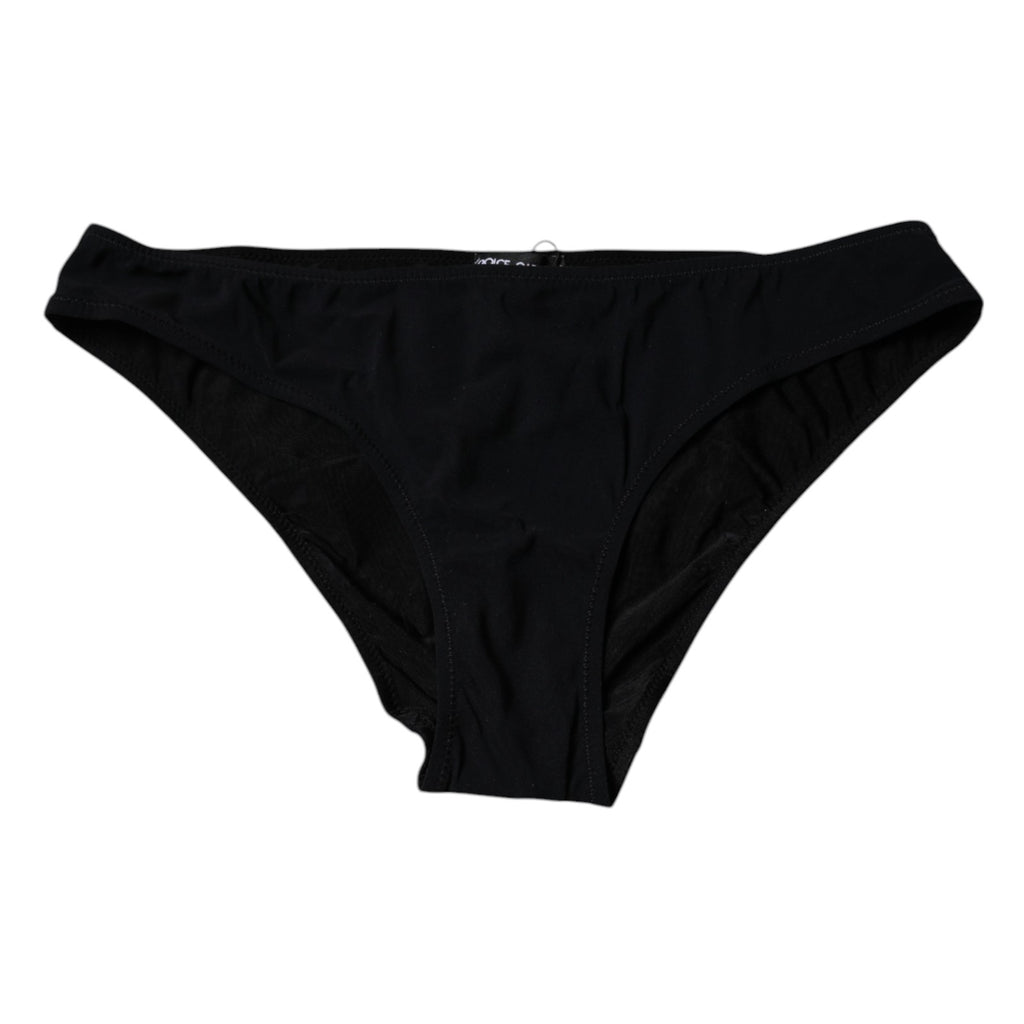 Culotte noire en nylon extensible de taille mi-haute de la marque Dolce & Gabbana, lingerie élégante et confortable.