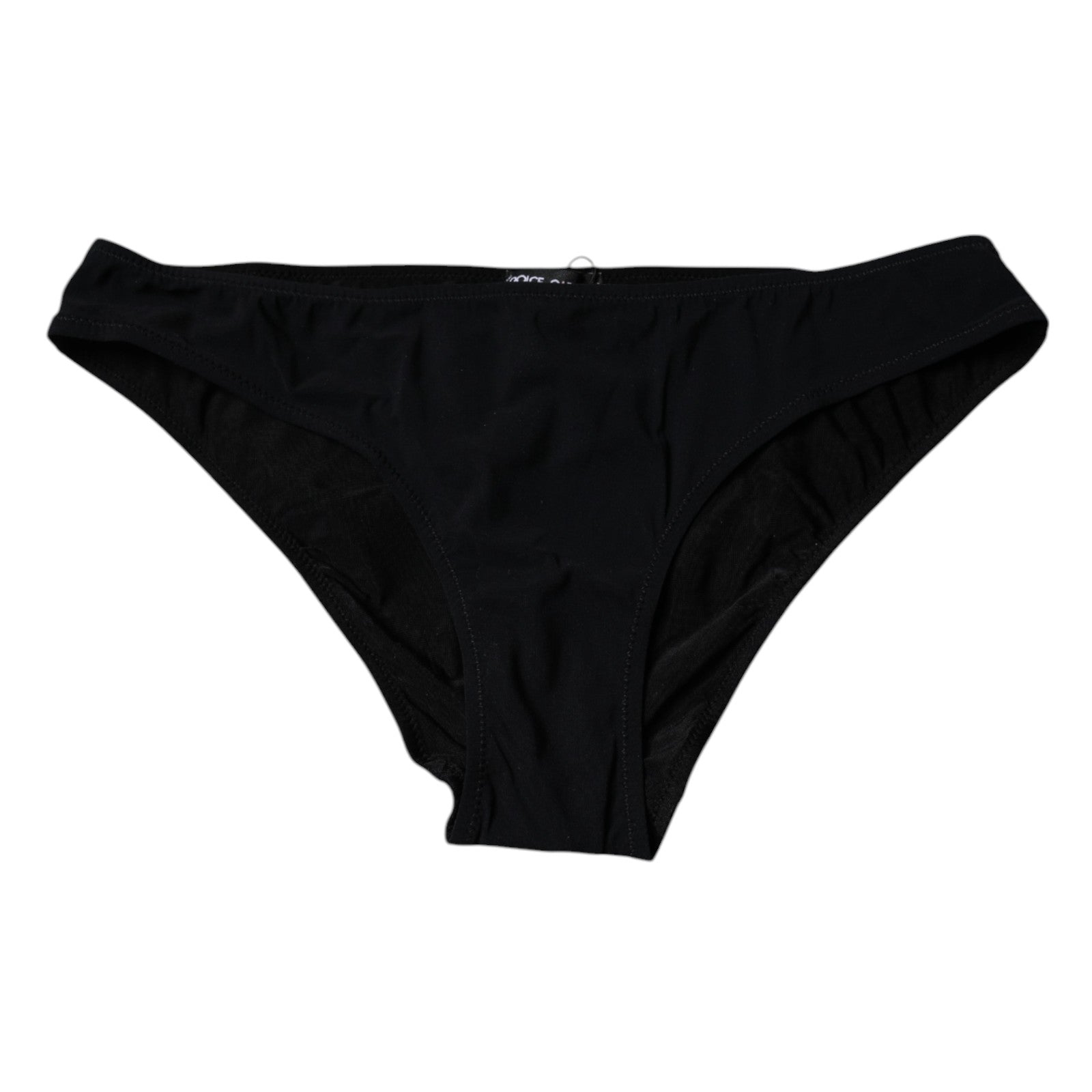 Culotte noire en nylon extensible de taille moyenne par Dolce & Gabbana, vue de face, design élégant et confortable.