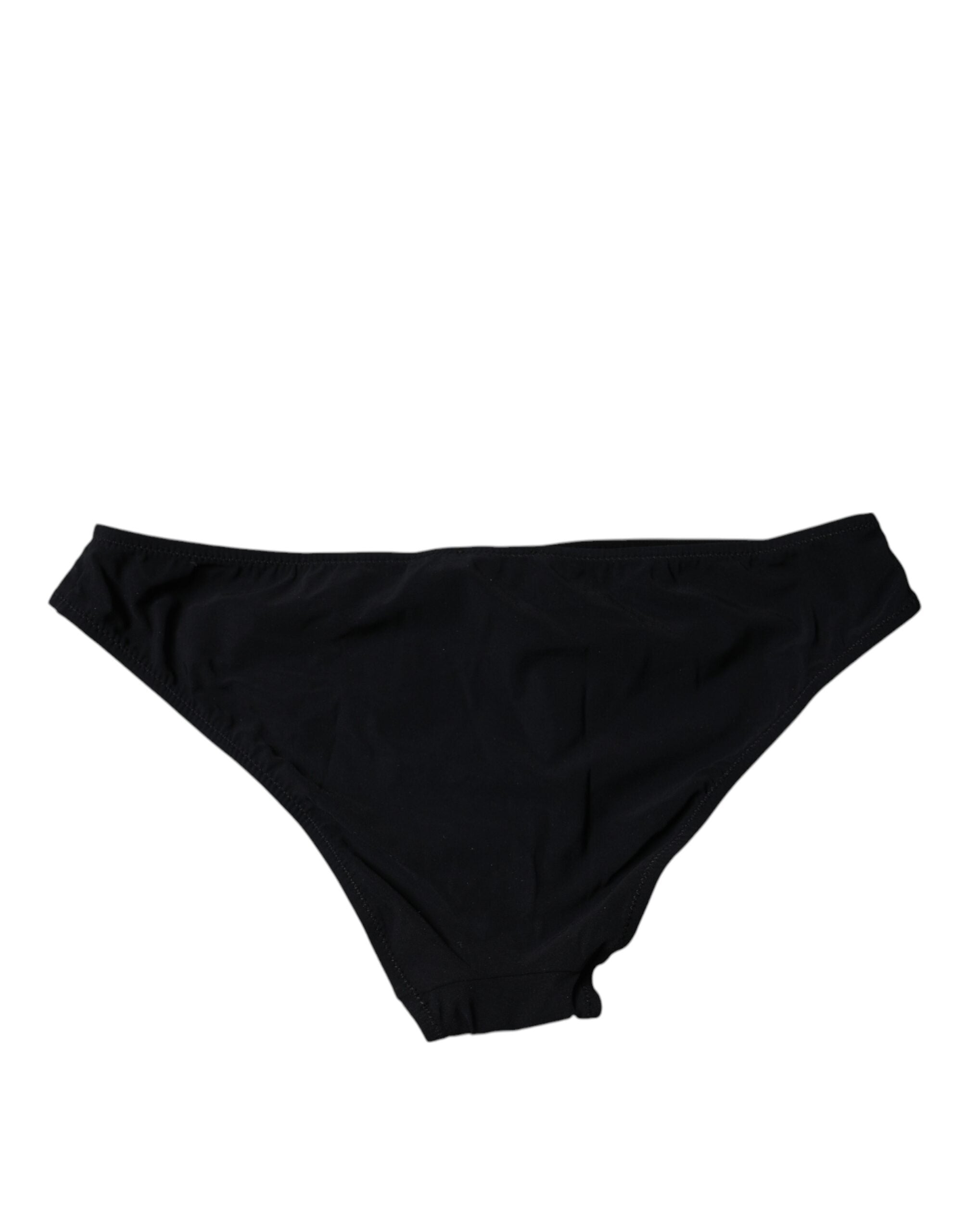 Culotte noire en nylon extensible Dolce & Gabbana, taille mi-hauteur, sous-vêtement élégant et confortable.