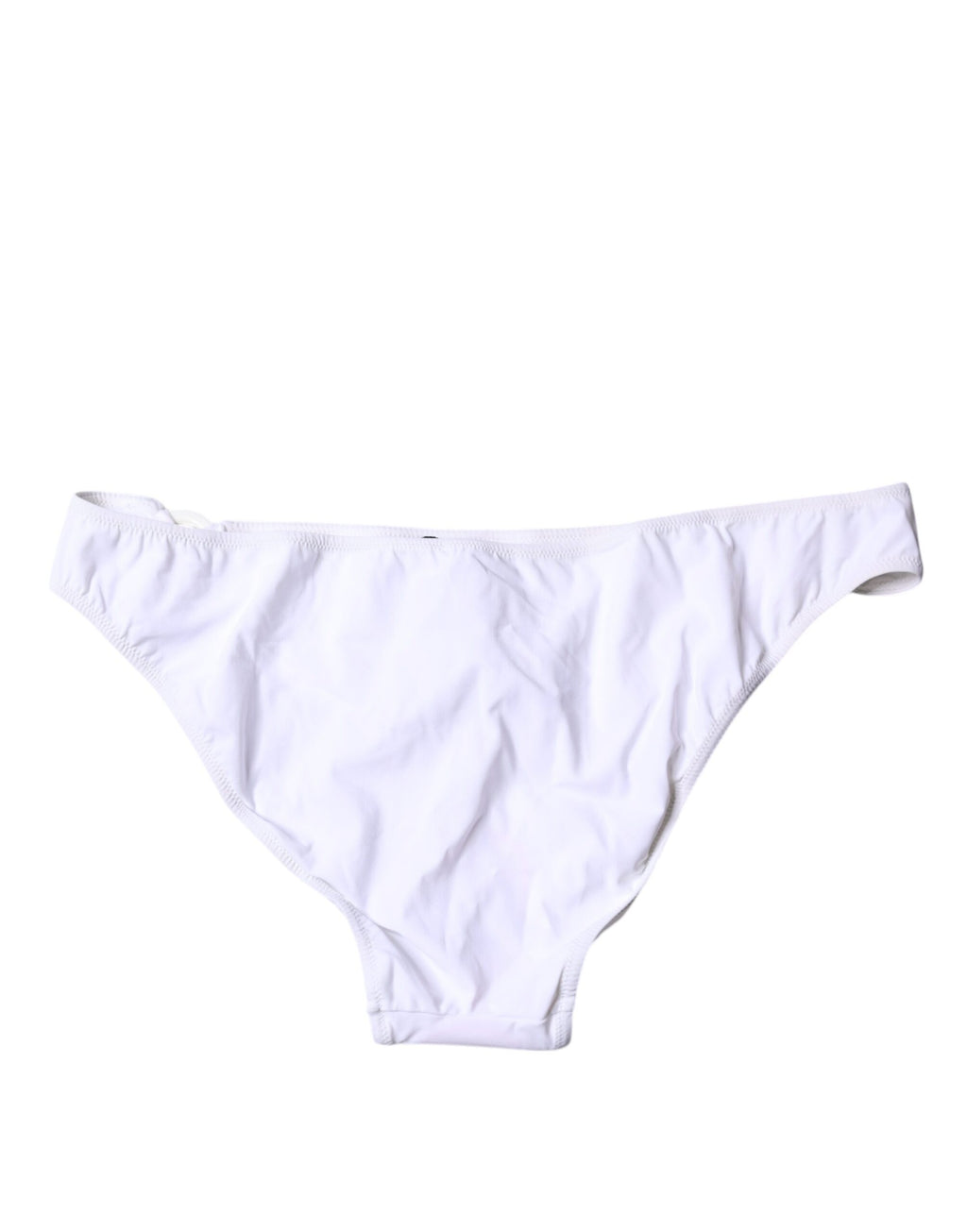 Bas de bikini en nylon blanc Dolce & Gabbana, maillot de bain de plage élégant et confortable, visible avec détails de design.