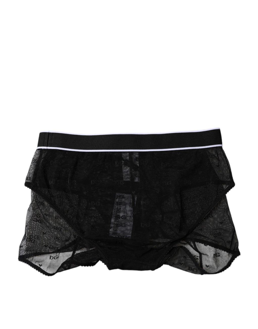 Culotte noire en tulle et nylon Dolce & Gabbana, taille mi-hauteur, sous-vêtements élégants et confortables.