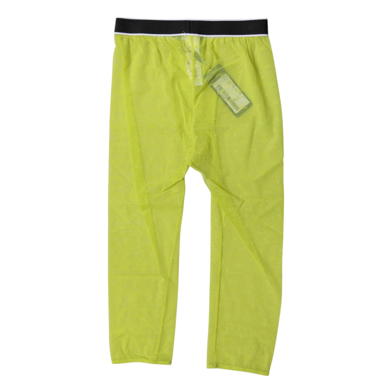 Collants courts en nylon vert avec logo DG de Dolce & Gabbana, sous-vêtements élégants et confortables.