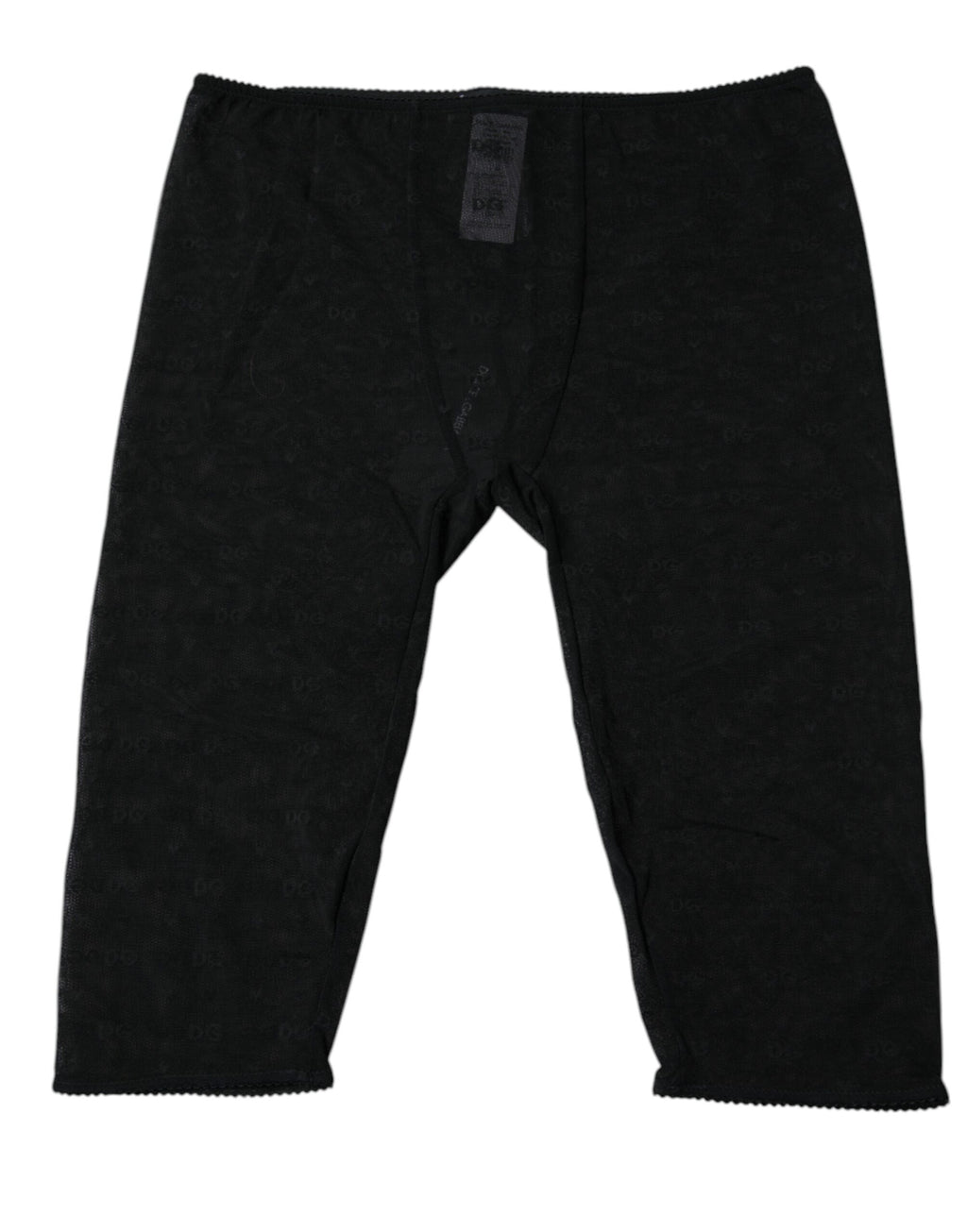 Lingerie Dolce & Gabbana noire avec logo en dentelle, coupe courte et ajustée, sous-vêtements élégants et sexy.