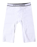 Collants courts blancs Dolce & Gabbana en coton avec logo, sous-vêtements élégants et confortables.