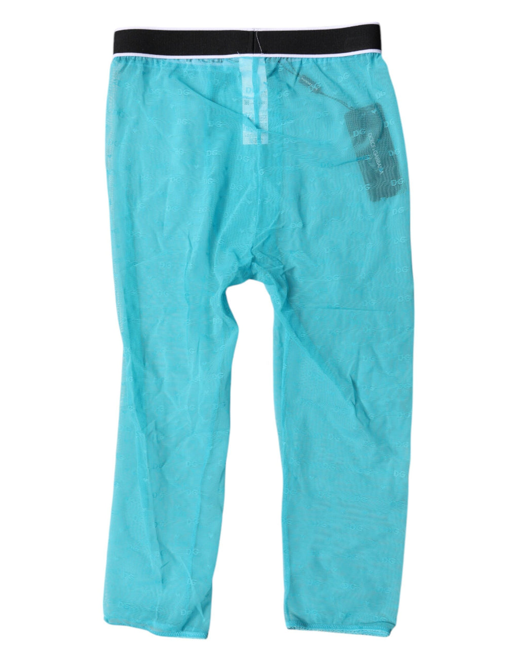 Collants nylon courts Dolce & Gabbana Light Blue DG Logo, logo visible, légère et confortable pour femme.