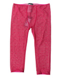 Lingerie Dolce & Gabbana en dentelle rose fuchsia avec logo, coupe courte et ajustée, visible en détail.