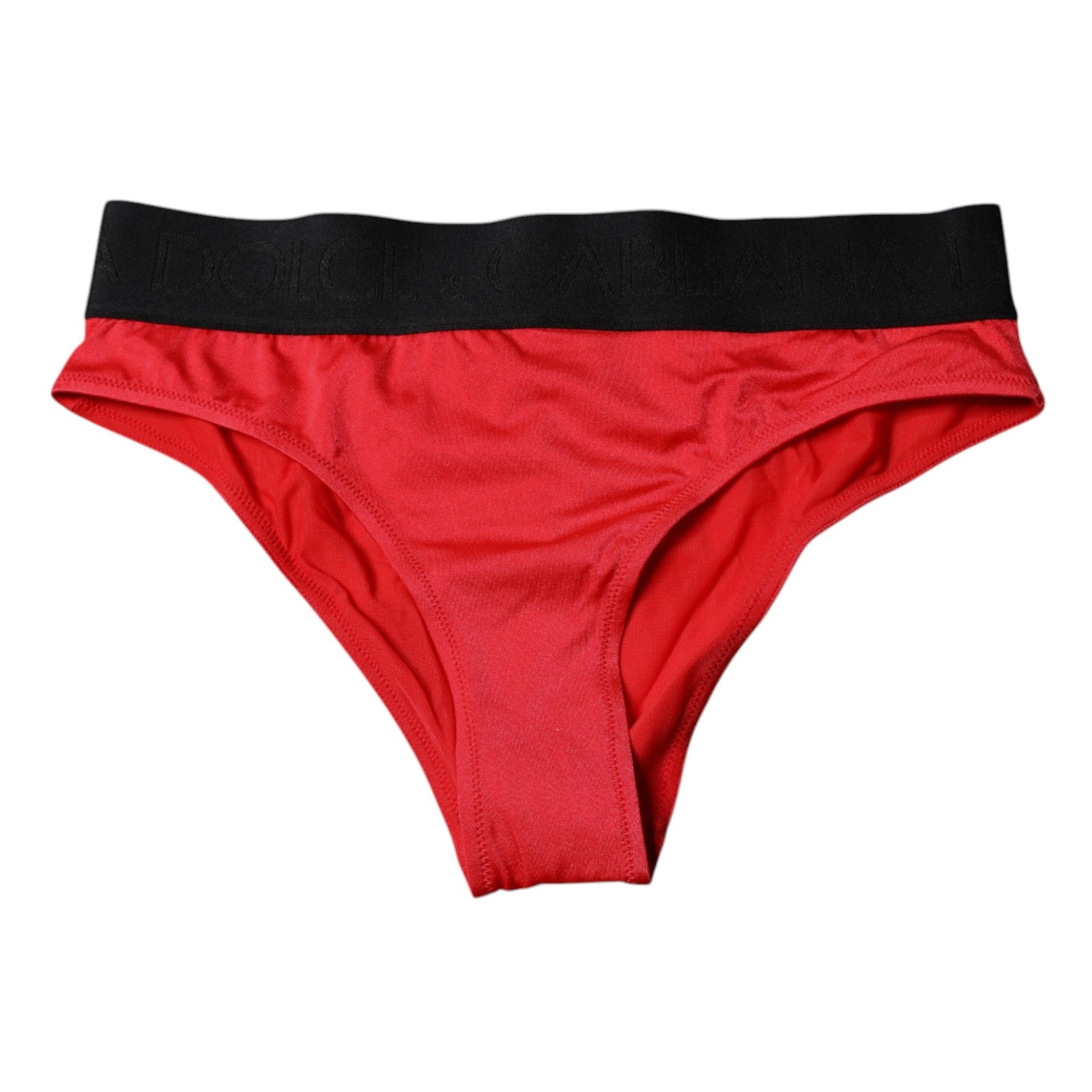 Culotte Dolce & Gabbana en nylon rouge extensible, taille moyenne, sous-vêtements élégants et confortables.