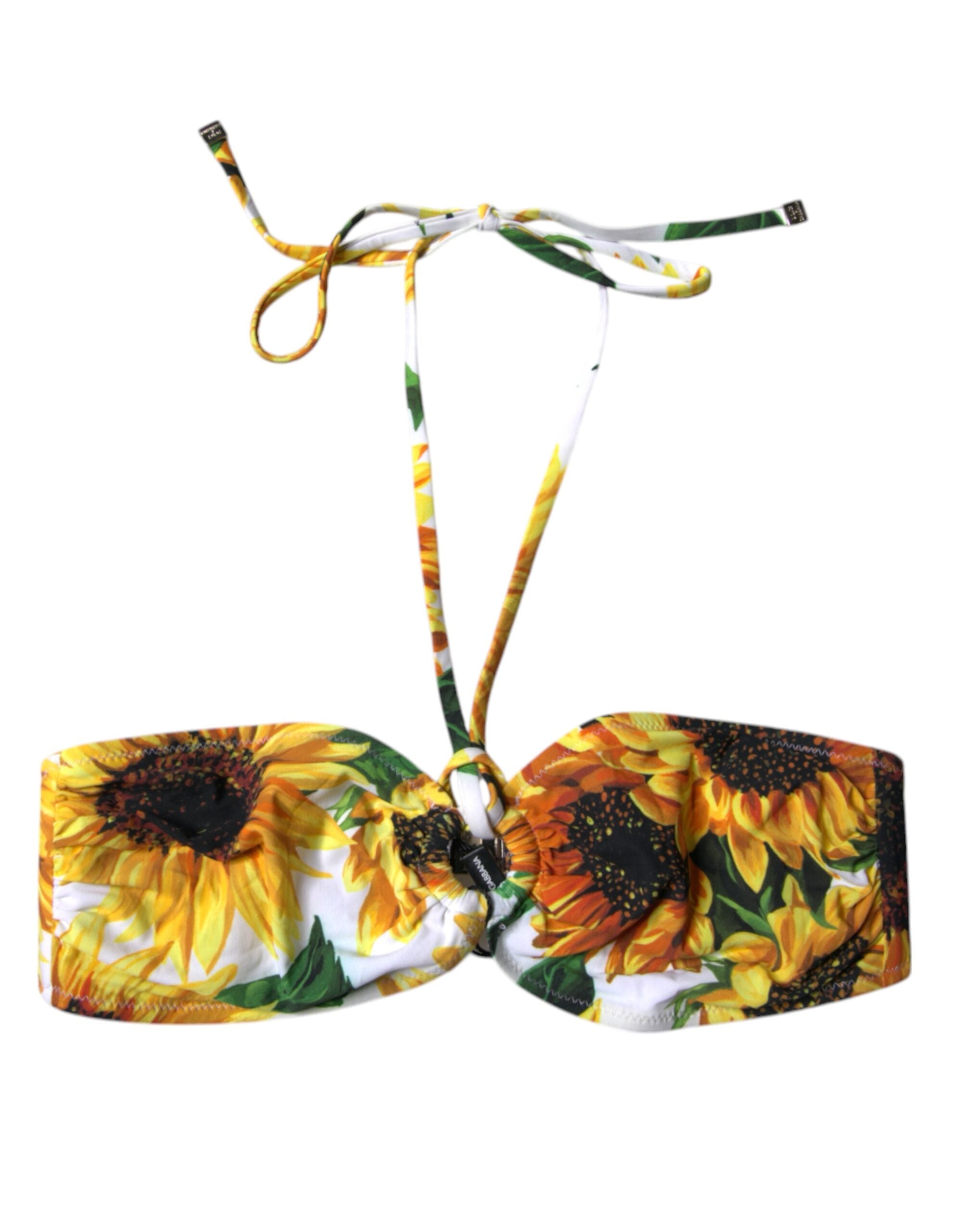 Maillot de bain bikini à motif floral multicolore Dolce & Gabbana avec haut halter pour plage et été
