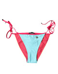 Maillot de bain bikini Dolce & Gabbana avec logo multicolore, bas de maillot de bain élégant et coloré.