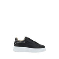 Chaussures basses en cuir de veau noir Philipp Plein Bos Taurus, sneakers tendance pour homme, vue de face.