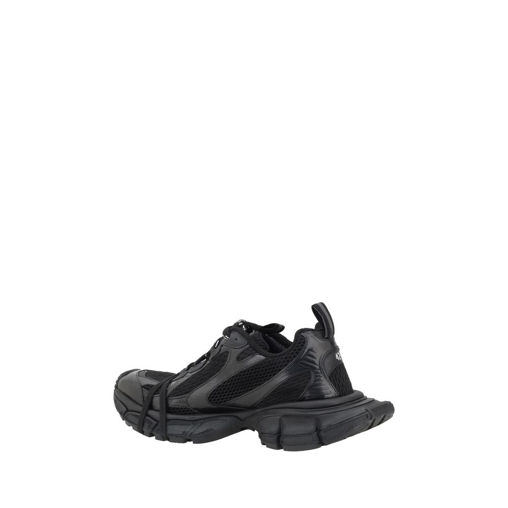 Chaussures de sport Balenciaga en polyéthylène noir, baskets athlétiques modernes et tendance, vue de face.