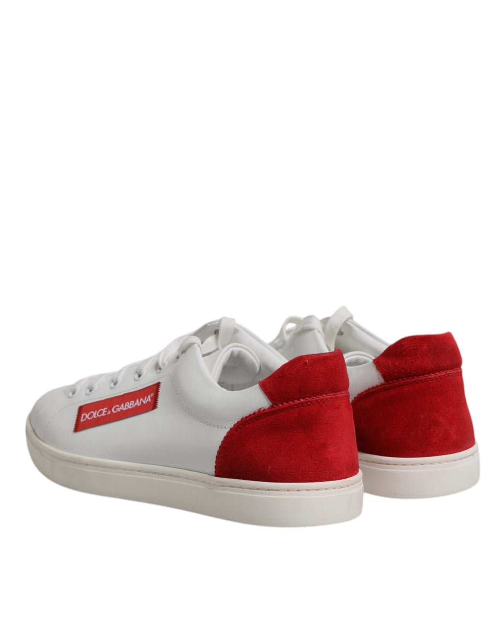 Sneakers basses en daim blanc de Dolce & Gabbana, chaussures en cuir pour homme, style élégant et tendance.