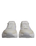 Chaussures basses Daymaster blanches de Dolce & Gabbana, sneakers tendance en cuir avec détails en relief.