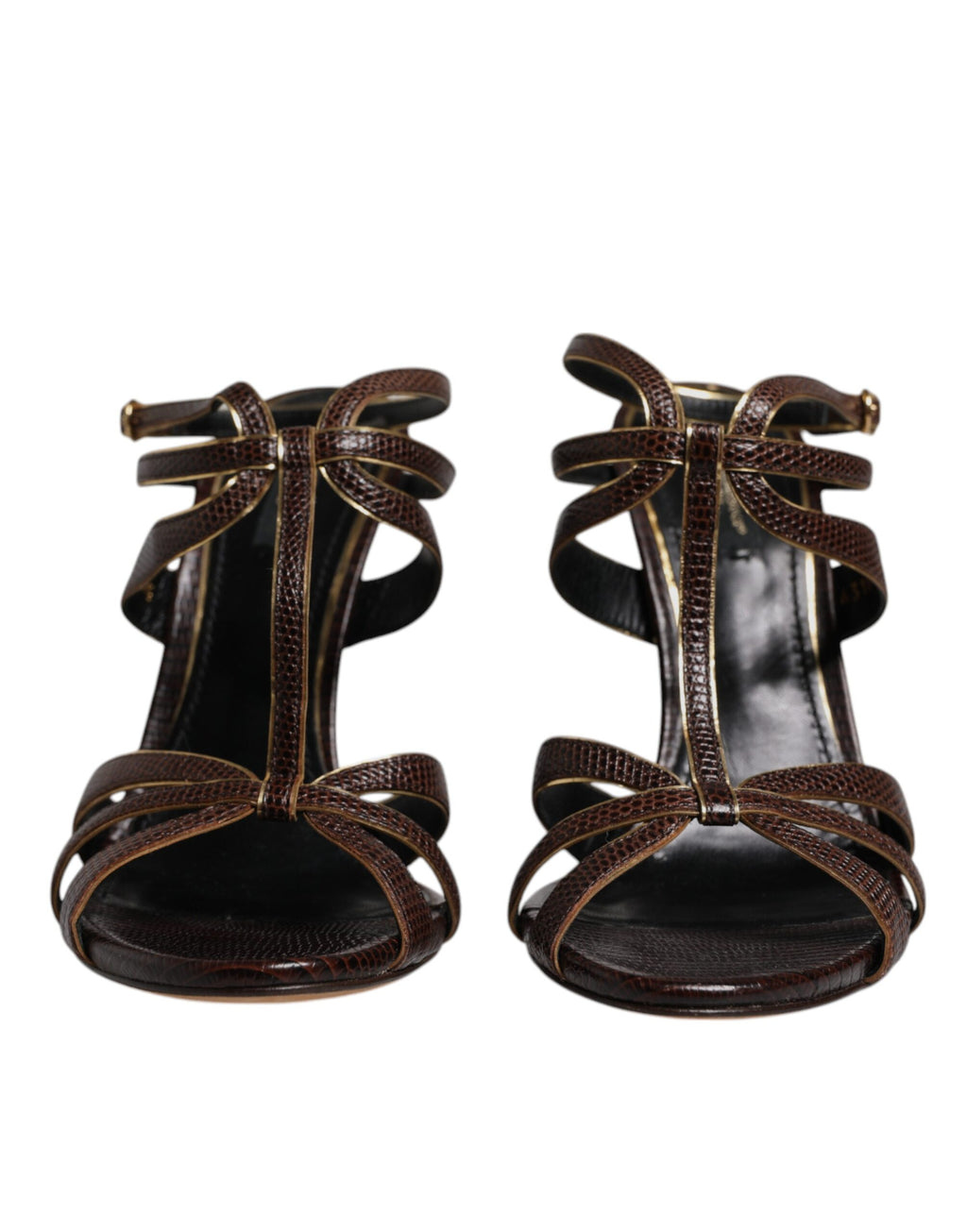Sandales à talons Dolce & Gabbana Bordeaux avec bride à la cheville, chaussures élégantes pour femmes.
