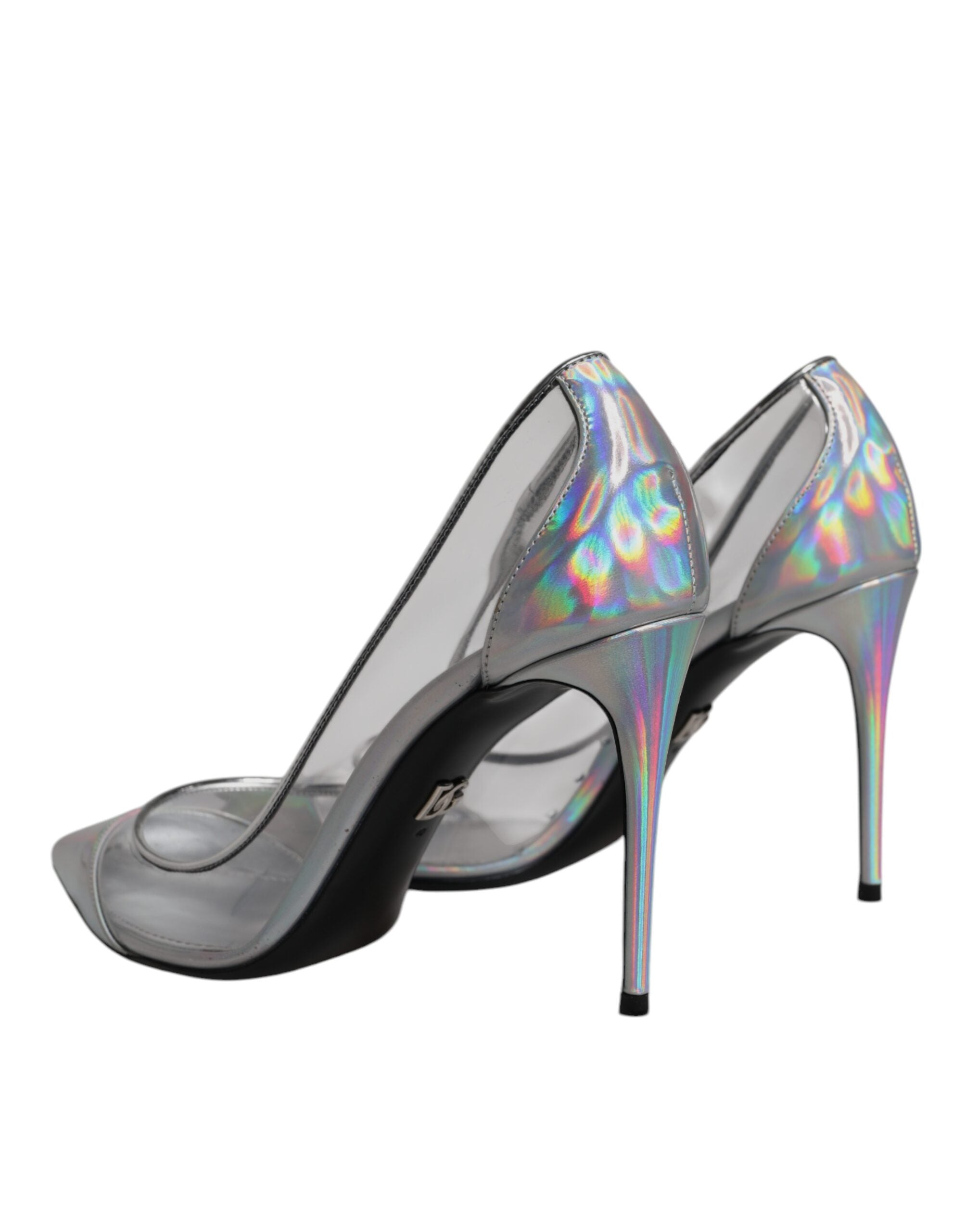 Chaussures à talons pointus Dolce & Gabbana multicolores, iridescentes, style élégant et sophistiqué.