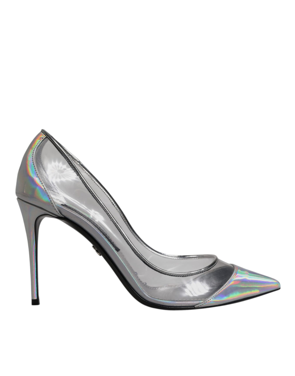 Escarpins pointus multicolores iridescents Dolce & Gabbana, chaussures élégantes avec fini brillant et design sophistiqué.
