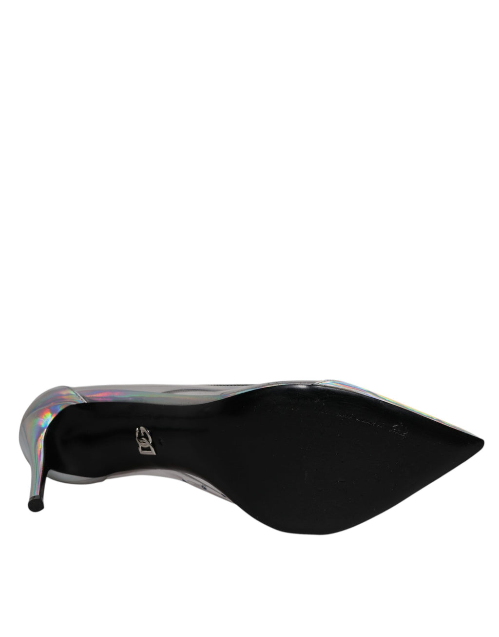 Escarpins pointus multicolores iridescents Dolce & Gabbana, chaussures élégantes avec finition brillante et talon fin.