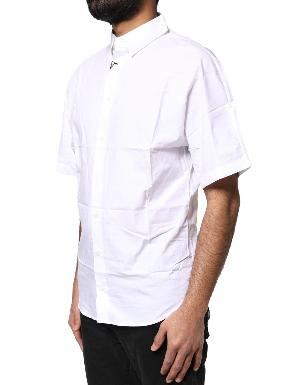 Chemise polo blanche en coton pour homme de Dolce & Gabbana, boutonnière élégante et style décontracté.