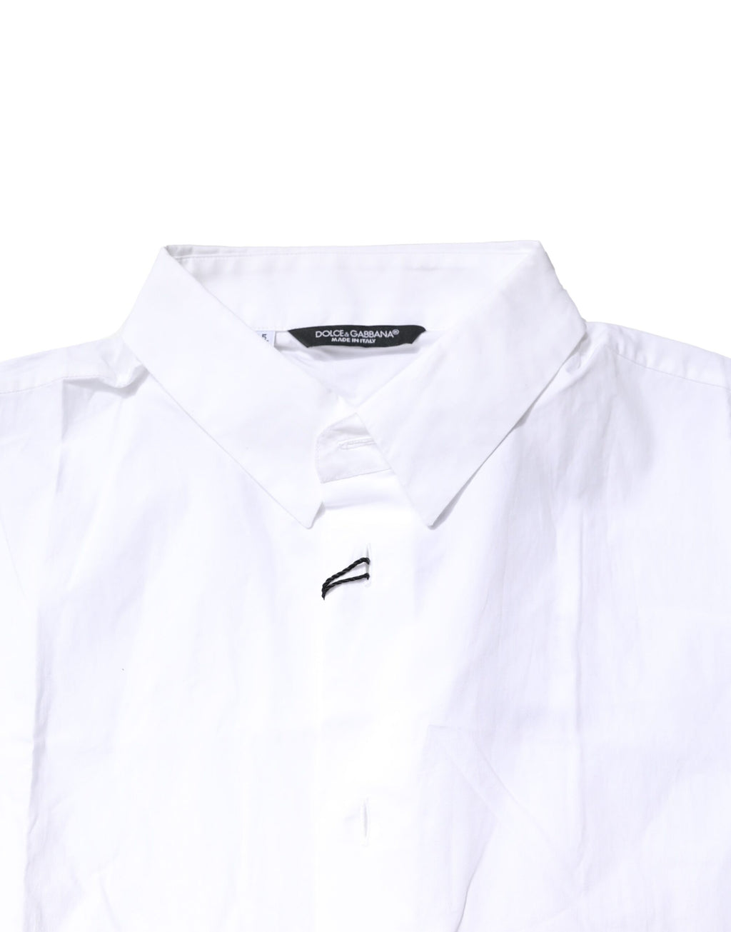 Chemise polo homme blanche en coton de Dolce & Gabbana, boutonnière et style décontracté, vue de face.