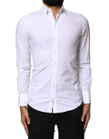 Chemise blanche formelle pour homme Dolce & Gabbana Sicilia en coton, vue de face avec col et boutons apparents.