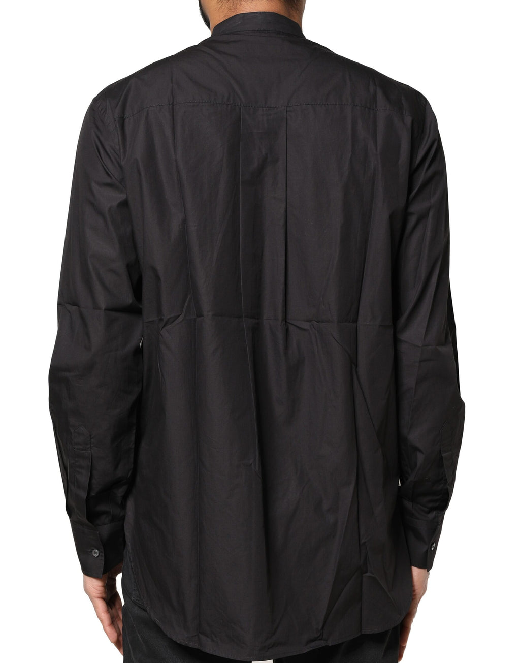 Chemise décontractée pour homme Dolce & Gabbana en coton noir avec boutons, style casual et élégance.
