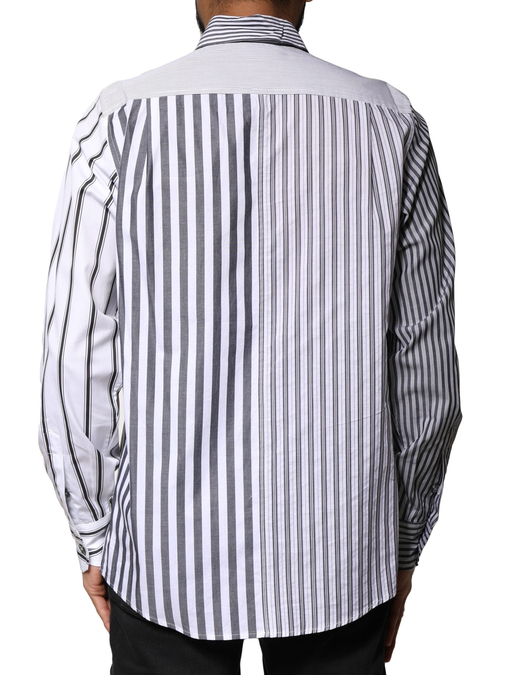 Chemise décontractée Dolce & Gabbana à rayures multicolores avec boutons, style élégant et casual.
