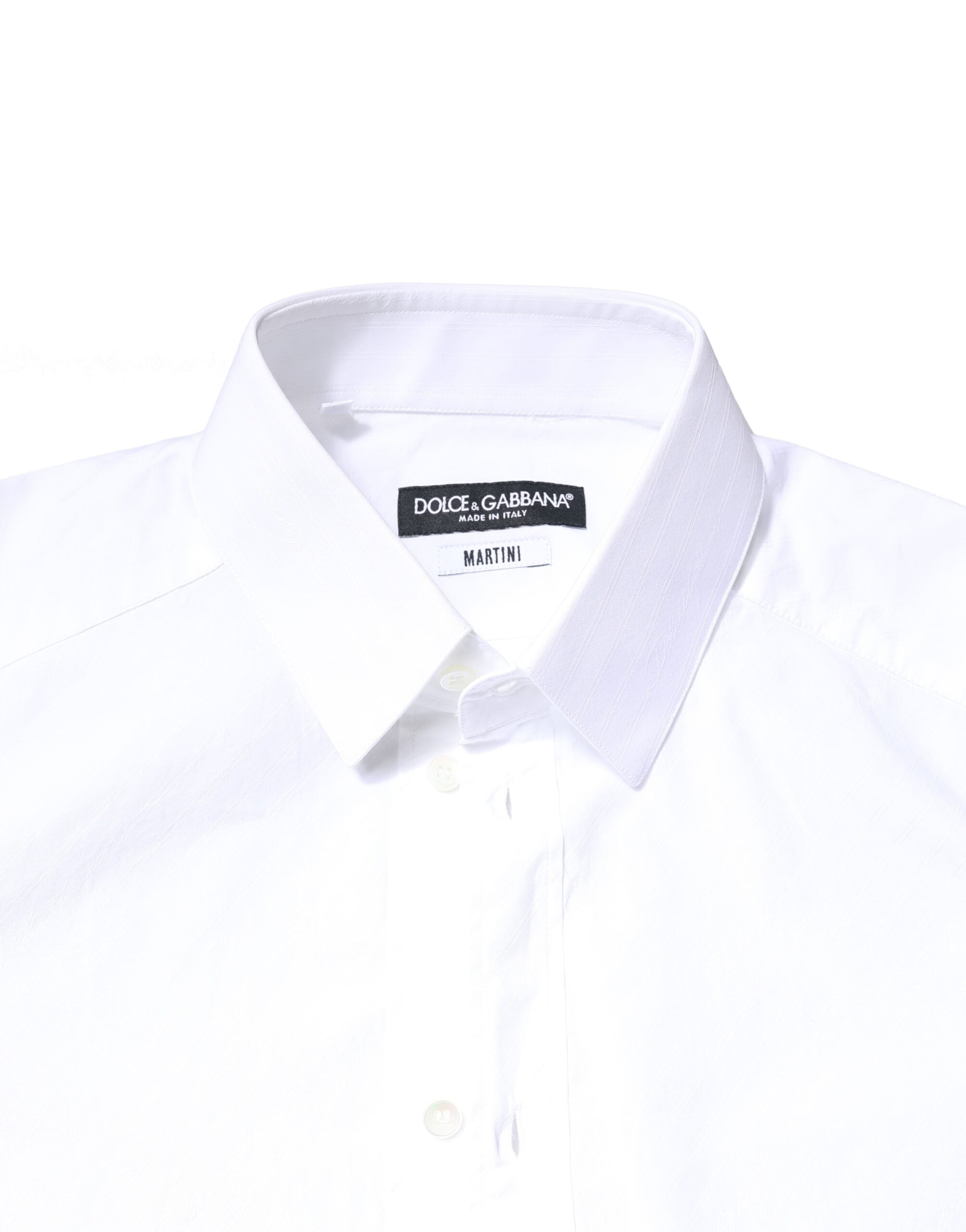 Chemise blanche en coton Dolce & Gabbana MARTINI pour homme, tenue formelle élégante et classique.