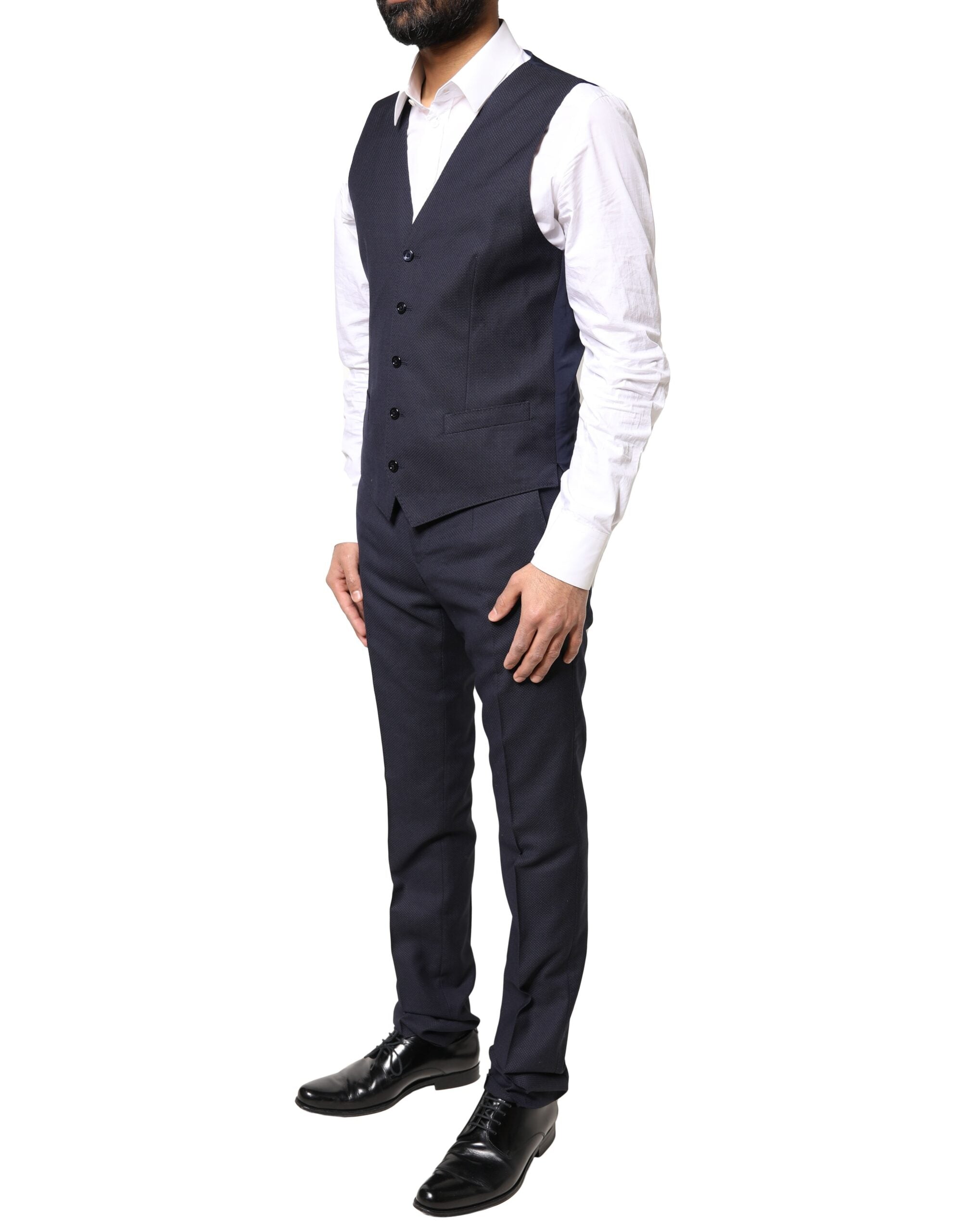 Costume formel noir Dolce & Gabbana Fantasy MARTINI, ensemble de 3 pièces avec veste, pantalon et chemise élégante.