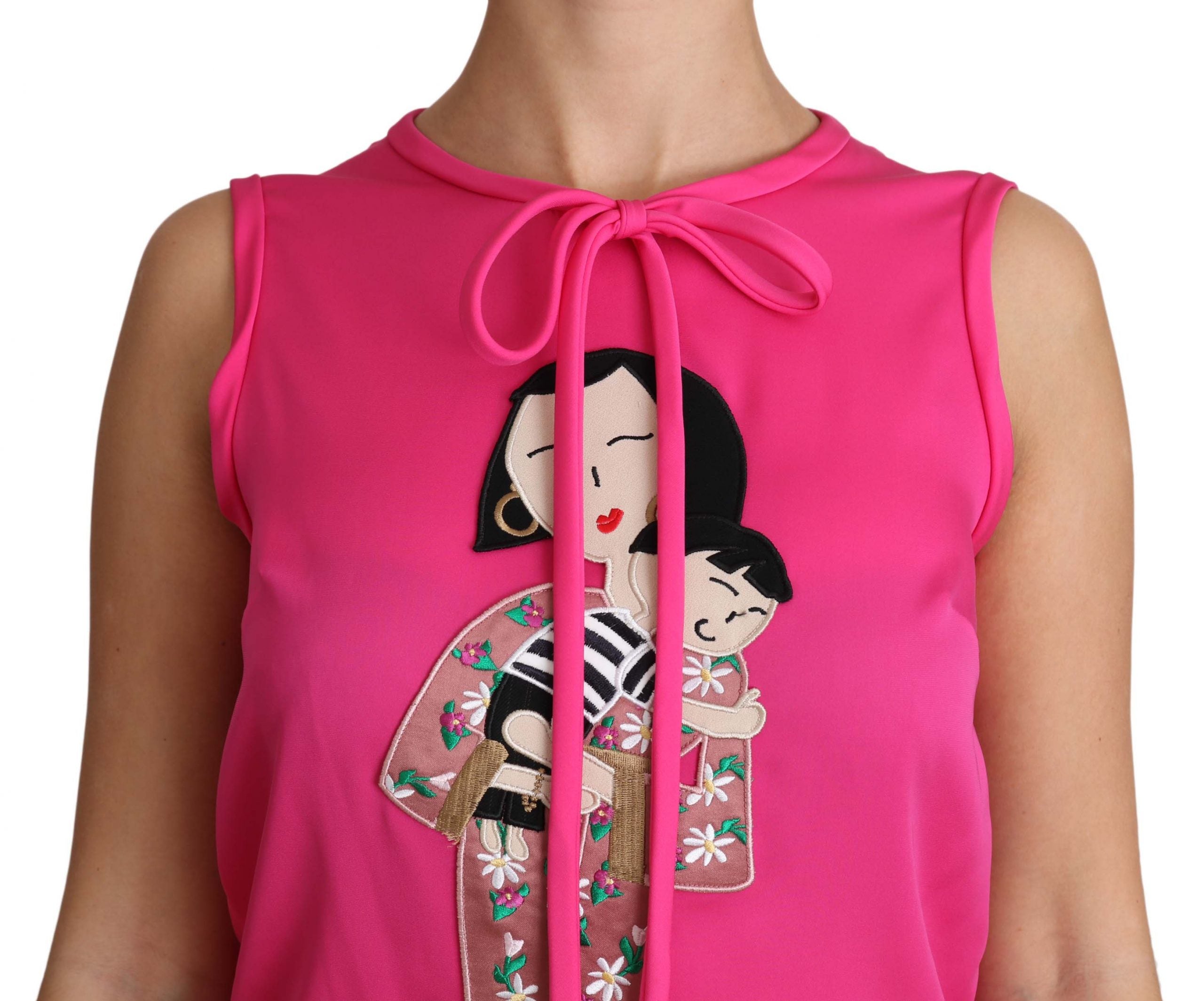 Dolce & Gabbana Pink Family Seidentanktop Mama Bluse Top Shirt