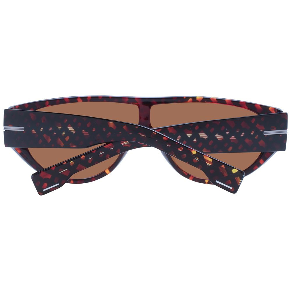 Lunettes de soleil en acétate marron Hugo Boss Eco, monture élégante et moderne pour un look sophistiqué.