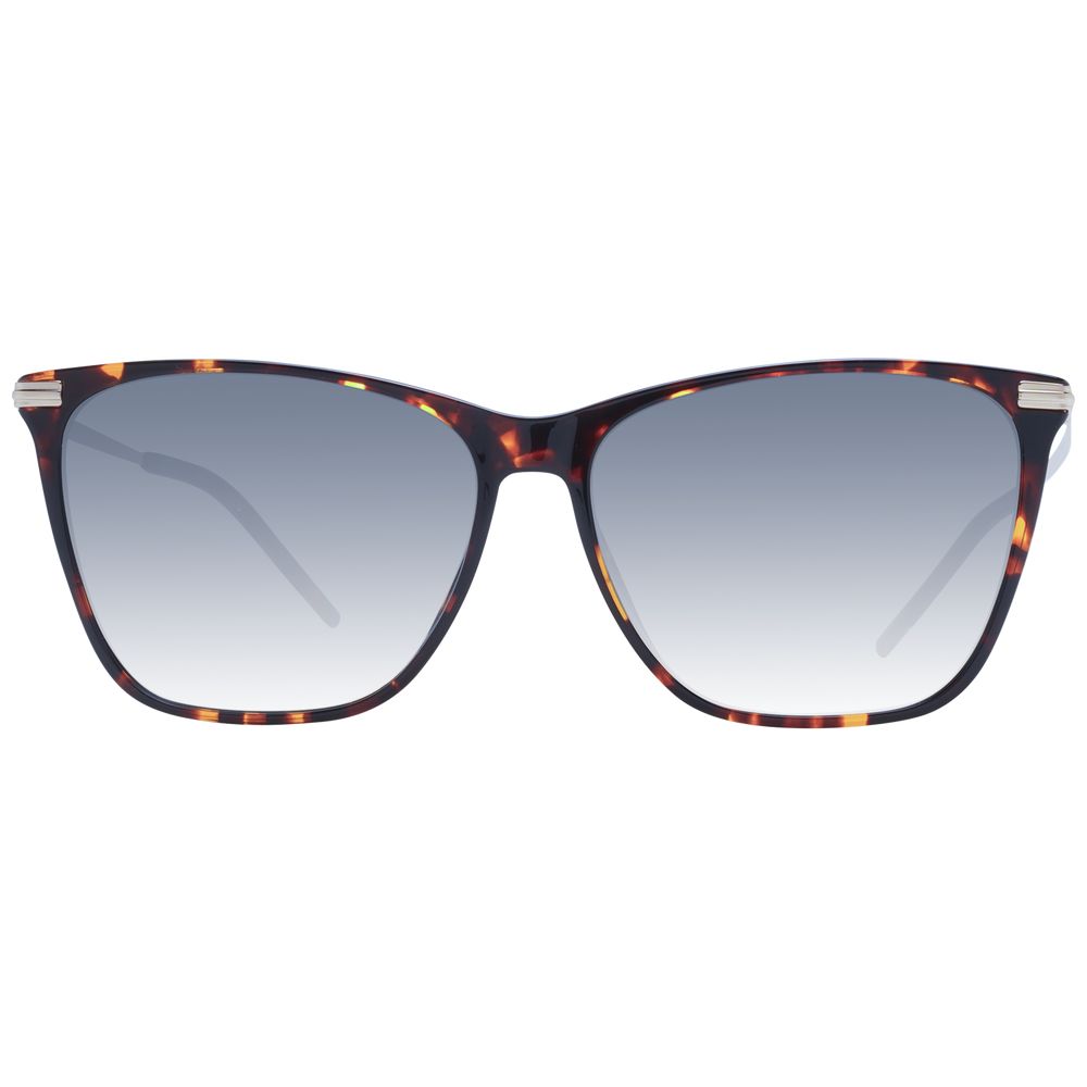 Lunettes de soleil marron en acétate de la marque Hugo Boss, style moderne et élégant, vues de face.