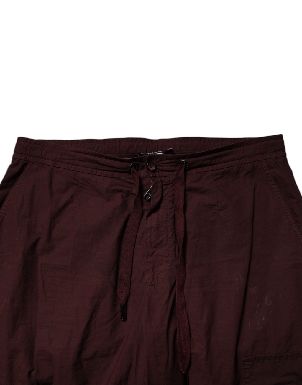 Pantalon de jogging cargo en coton bordeaux de Dolce & Gabbana, style décontracté et confortable.
