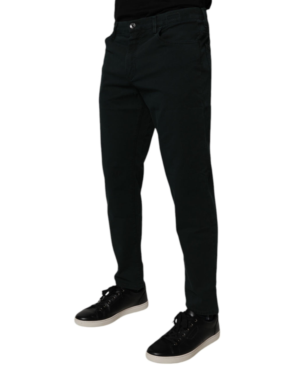 Jeans homme en coton vert foncé Dolce & Gabbana, coupe décontractée et ample, en denim.
