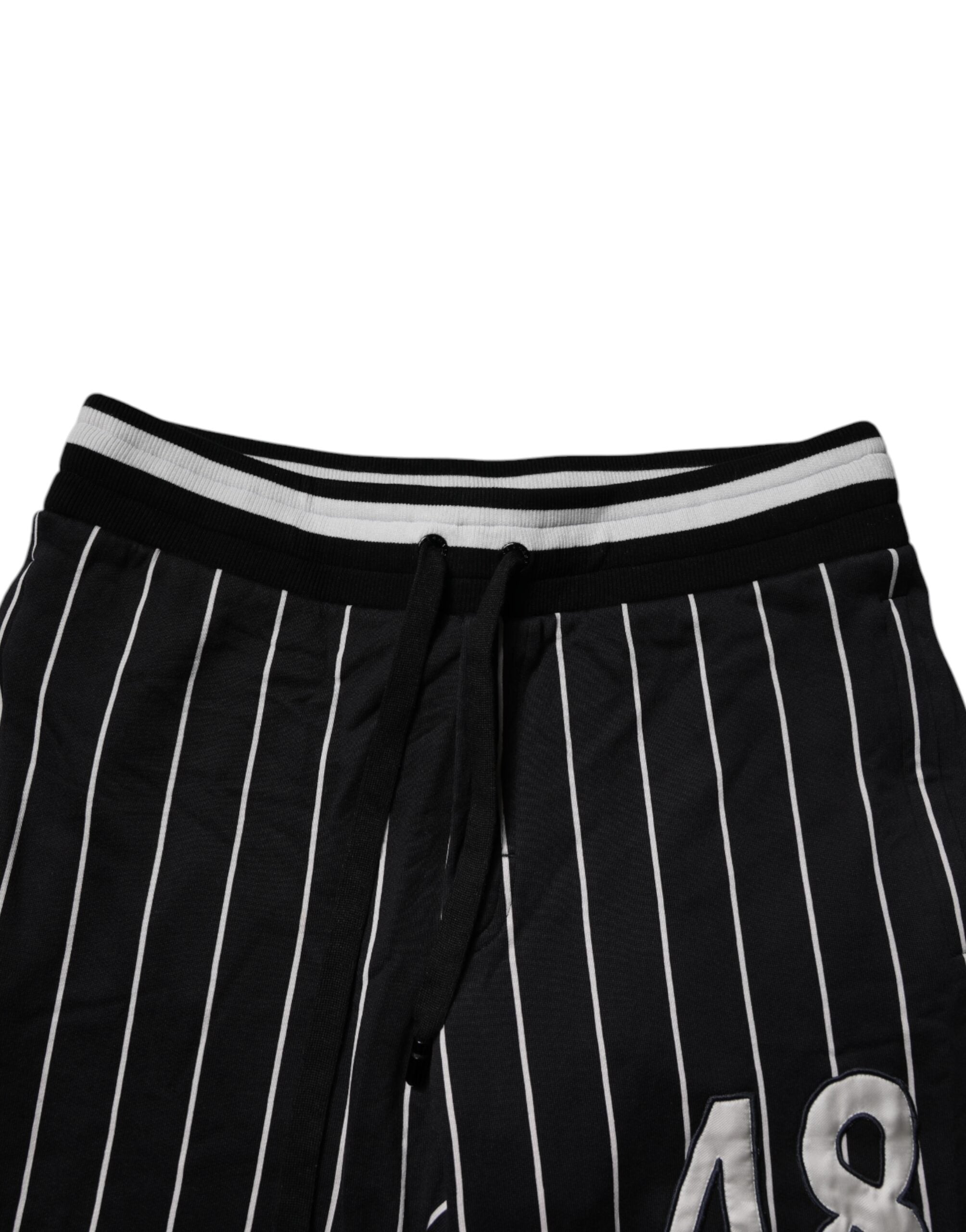 Pantalon de jogging Dolce & Gabbana à rayures noires et blanches, pantalon de sport décontracté pour hommes.