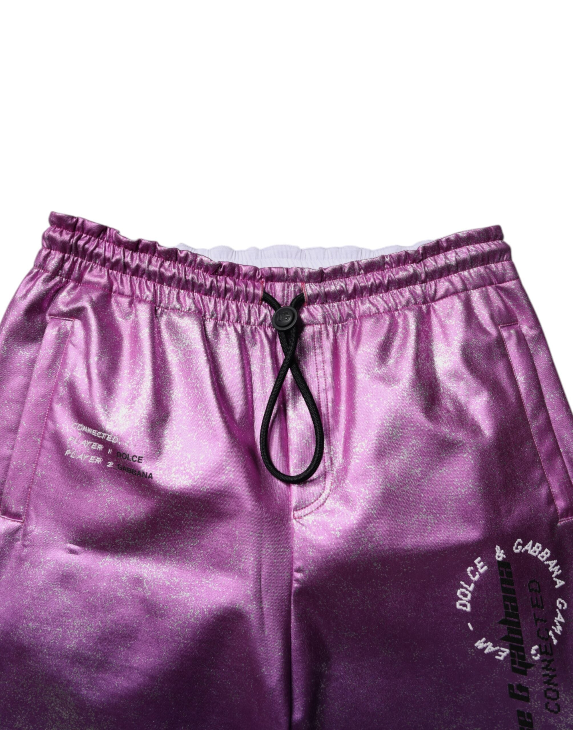 Pantalon de jogging Dolce & Gabbana rose et violet deux tons, pantalon ample et confortable, style décontracté et tendance.
