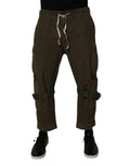 Pantalons cargo en coton stretch marron de Dolce & Gabbana, style décontracté et ajusté, vue de l'avant.