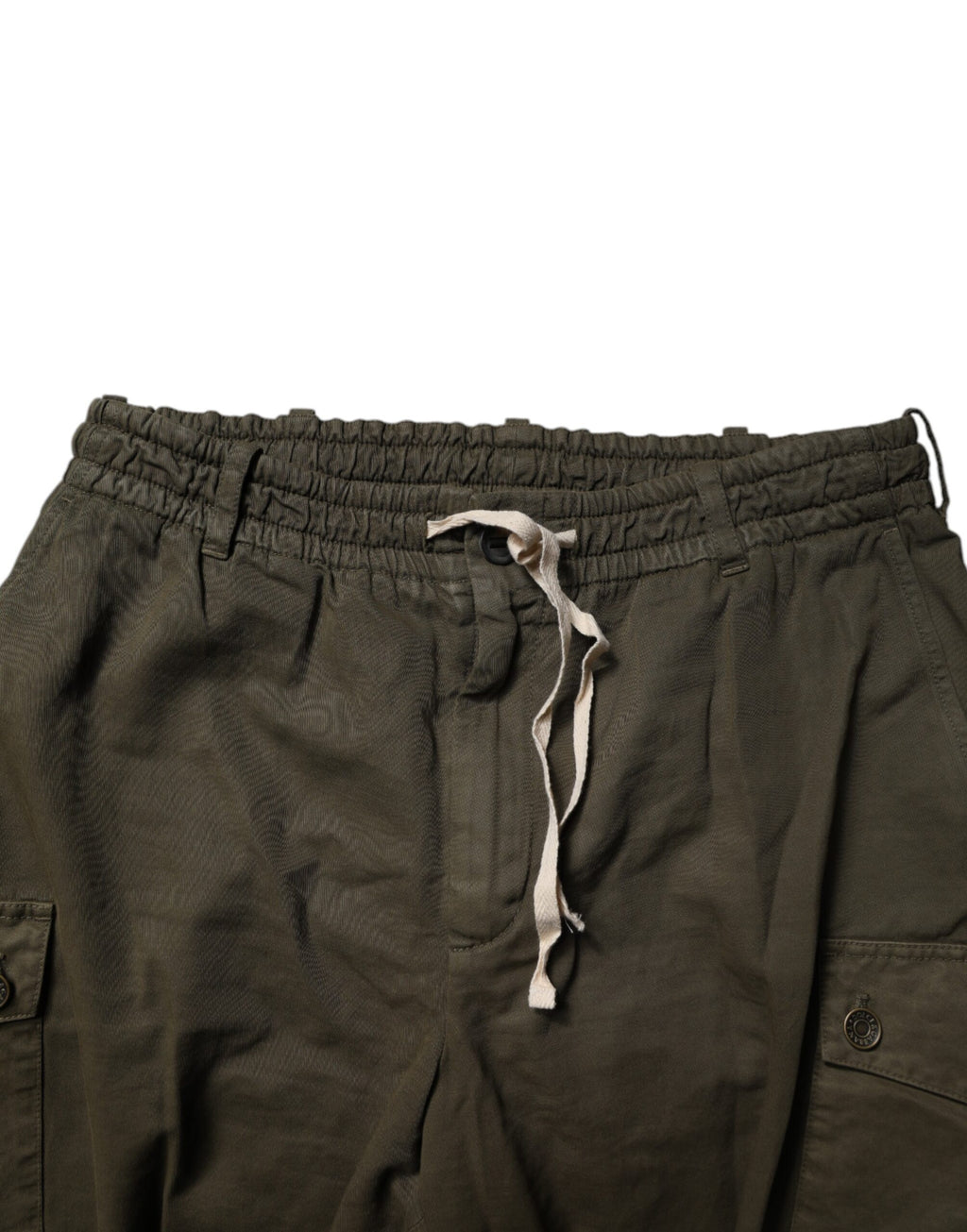 Pantalon cargo en coton stretch marron de Dolce & Gabbana, style décontracté avec poches pratiques et coupe ajustée.