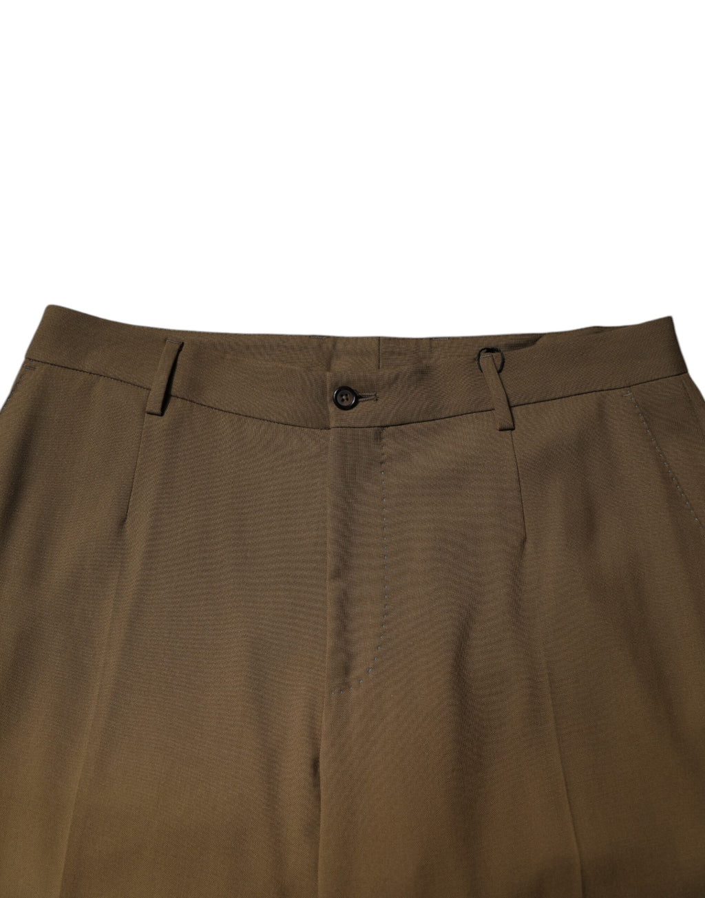 Pantalon formel droit en laine marron de Dolce & Gabbana, style élégant pour homme.