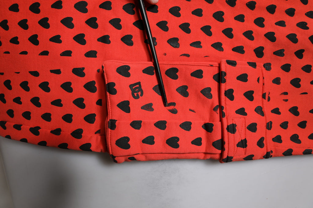 Pantalon cargo Dolce & Gabbana pour homme avec cœur rouge, jogger sweatpants en tissu décontracté.